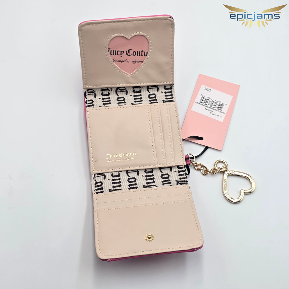Juicy Couture Color full Love Mini Envelope Flap Wallet - Juicy Pink New - Picture 5 of 7